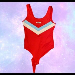 super sexy levi red vintage y2k bodysuit